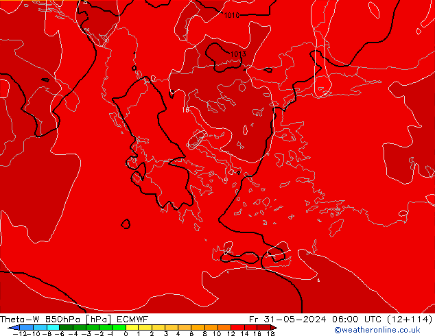 Theta-W 850hPa ECMWF pt. 31.05.2024 06 UTC