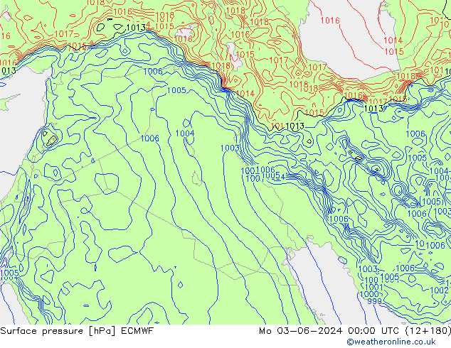 Surface pressure ECMWF Mo 03.06.2024 00 UTC