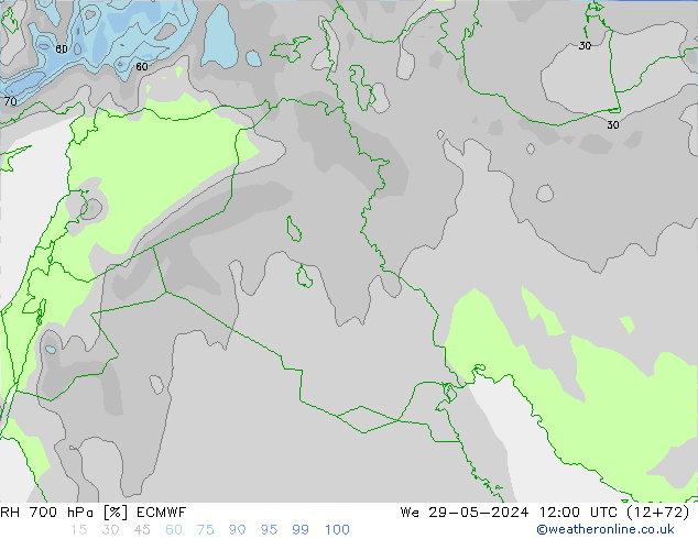 RH 700 hPa ECMWF St 29.05.2024 12 UTC