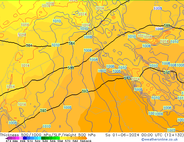 Thck 500-1000hPa ECMWF  01.06.2024 00 UTC