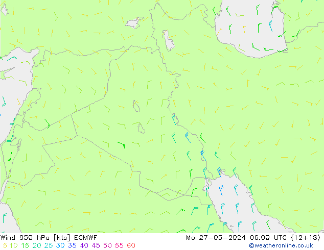 Wind 950 hPa ECMWF Mo 27.05.2024 06 UTC