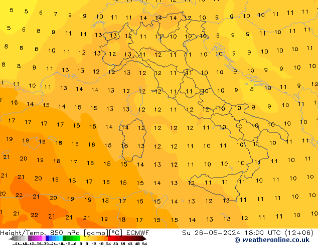 Z500/Rain (+SLP)/Z850 ECMWF dom 26.05.2024 18 UTC