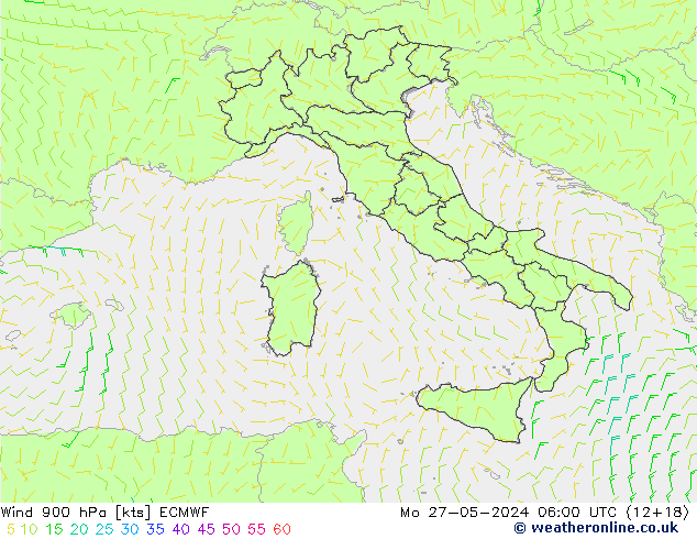 Rüzgar 900 hPa ECMWF Pzt 27.05.2024 06 UTC