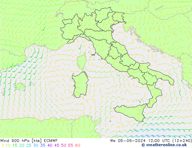 Wind 900 hPa ECMWF We 05.06.2024 12 UTC