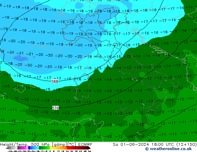 Z500/Rain (+SLP)/Z850 ECMWF сб 01.06.2024 18 UTC