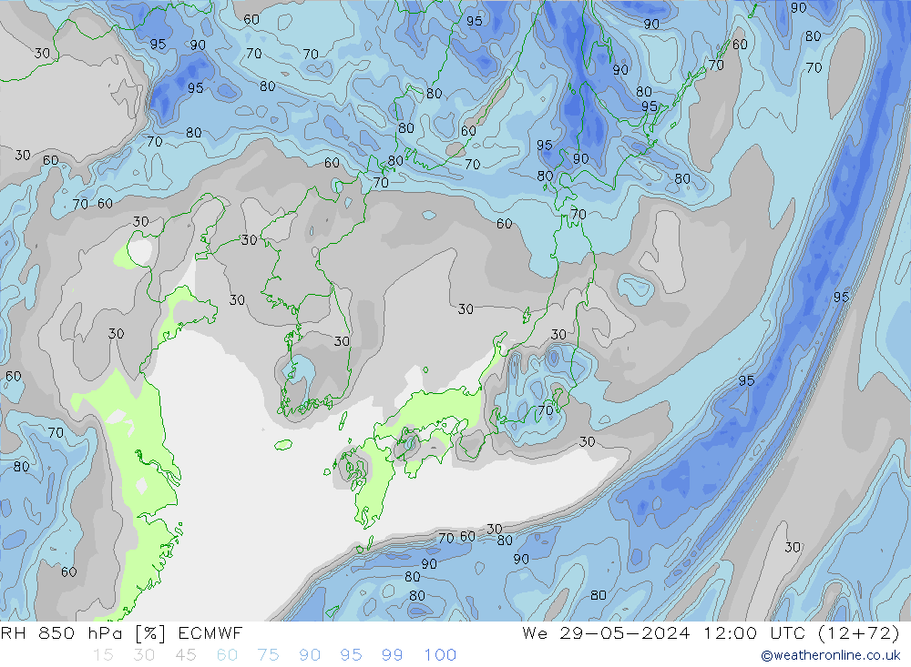 RV 850 hPa ECMWF wo 29.05.2024 12 UTC