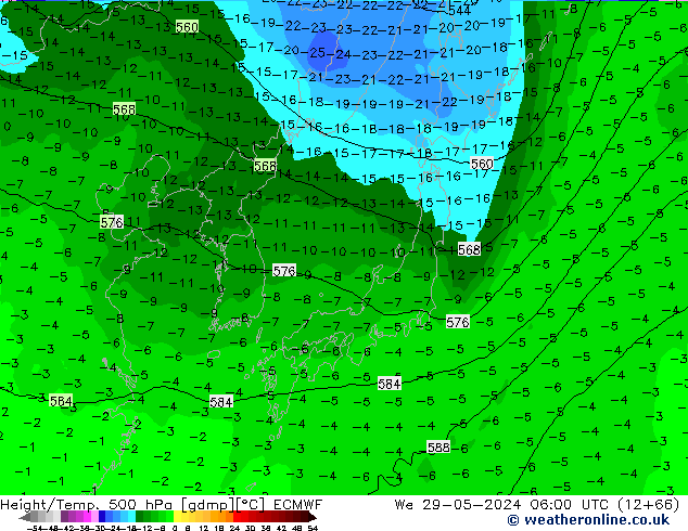 Z500/Regen(+SLP)/Z850 ECMWF wo 29.05.2024 06 UTC