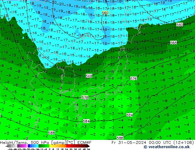 Z500/Rain (+SLP)/Z850 ECMWF ��� 31.05.2024 00 UTC