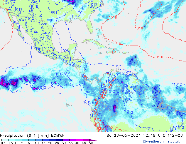 Z500/Rain (+SLP)/Z850 ECMWF Dom 26.05.2024 18 UTC