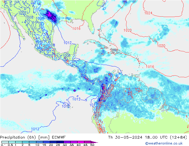 Z500/Rain (+SLP)/Z850 ECMWF Qui 30.05.2024 00 UTC