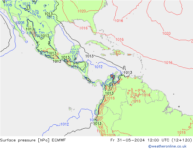 Surface pressure ECMWF Fr 31.05.2024 12 UTC