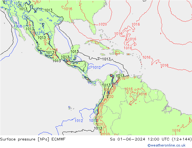 ciśnienie ECMWF so. 01.06.2024 12 UTC