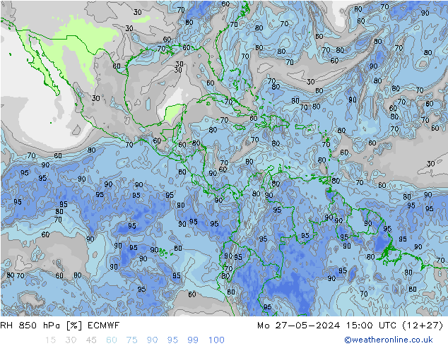 RH 850 hPa ECMWF  27.05.2024 15 UTC