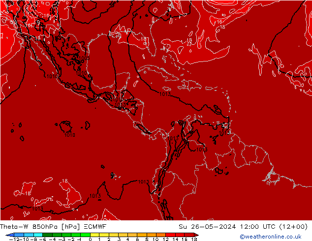 Theta-W 850hPa ECMWF Su 26.05.2024 12 UTC