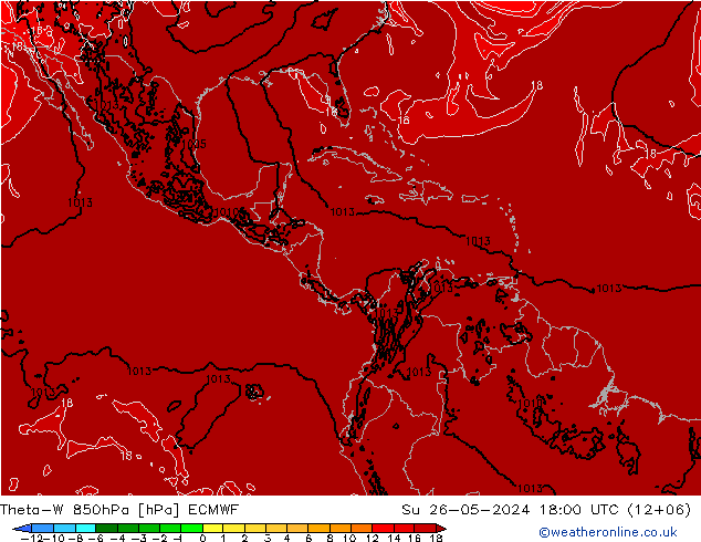 Theta-W 850hPa ECMWF dim 26.05.2024 18 UTC