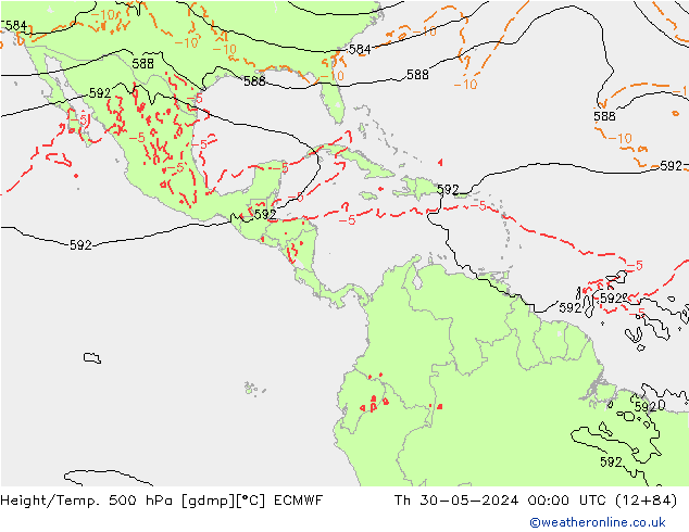 Yükseklik/Sıc. 500 hPa ECMWF Per 30.05.2024 00 UTC