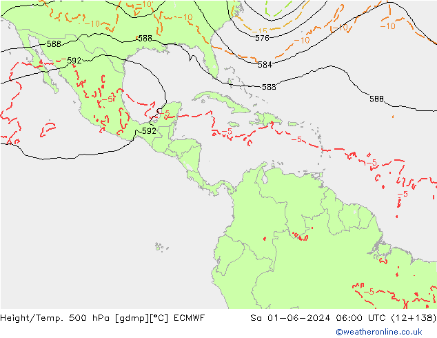 Z500/Regen(+SLP)/Z850 ECMWF za 01.06.2024 06 UTC