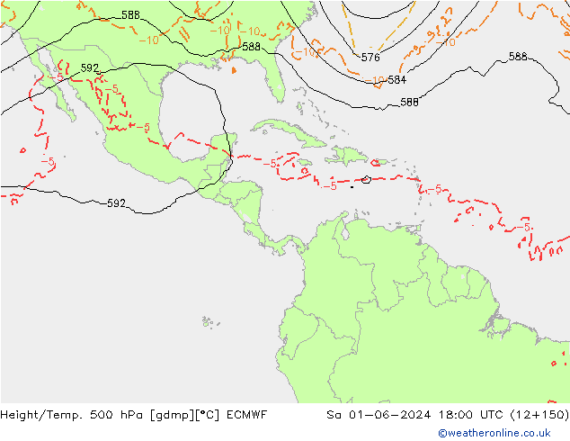 Z500/Rain (+SLP)/Z850 ECMWF Sáb 01.06.2024 18 UTC