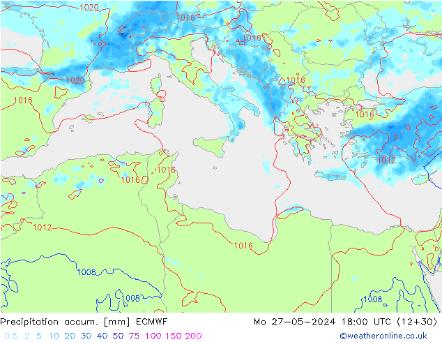 Precipitation accum. ECMWF  27.05.2024 18 UTC