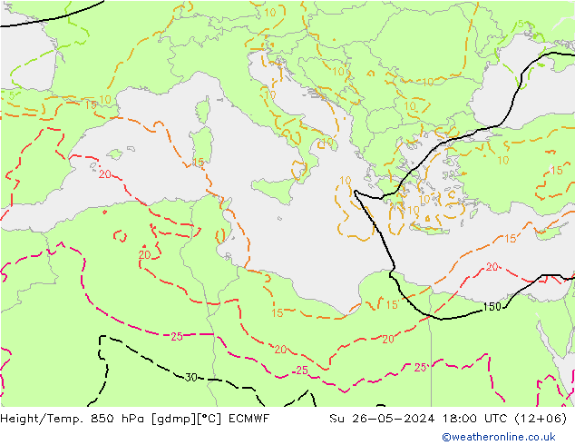 Z500/Regen(+SLP)/Z850 ECMWF zo 26.05.2024 18 UTC