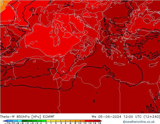 Theta-W 850hPa ECMWF Mi 05.06.2024 12 UTC