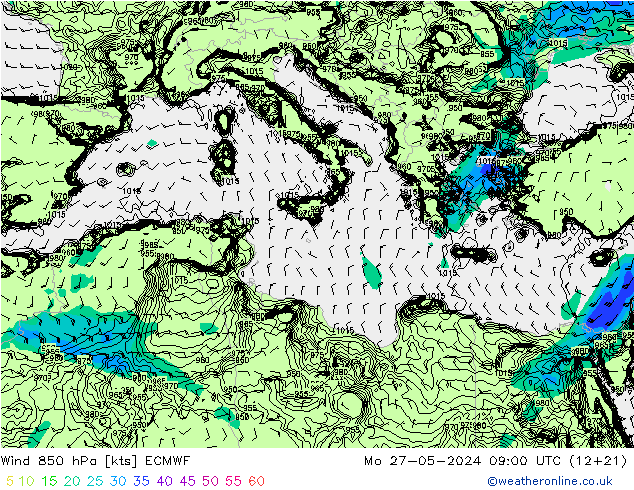  850 hPa ECMWF  27.05.2024 09 UTC