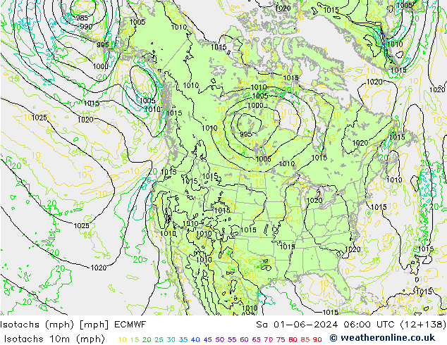 Isotachs (mph) ECMWF Sa 01.06.2024 06 UTC