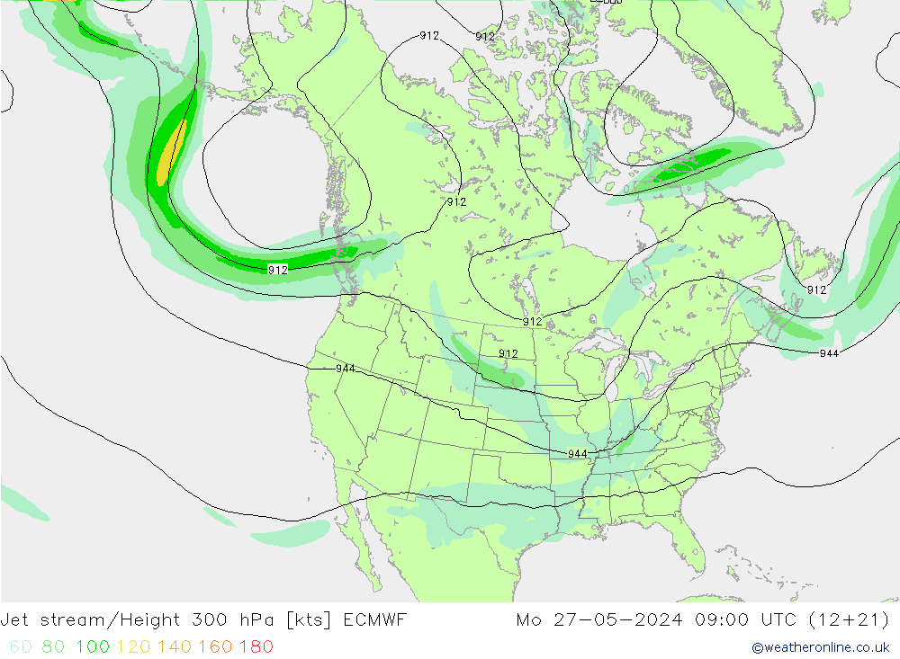 Jet Akımları ECMWF Pzt 27.05.2024 09 UTC