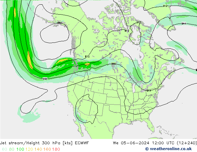 Jet Akımları ECMWF Çar 05.06.2024 12 UTC