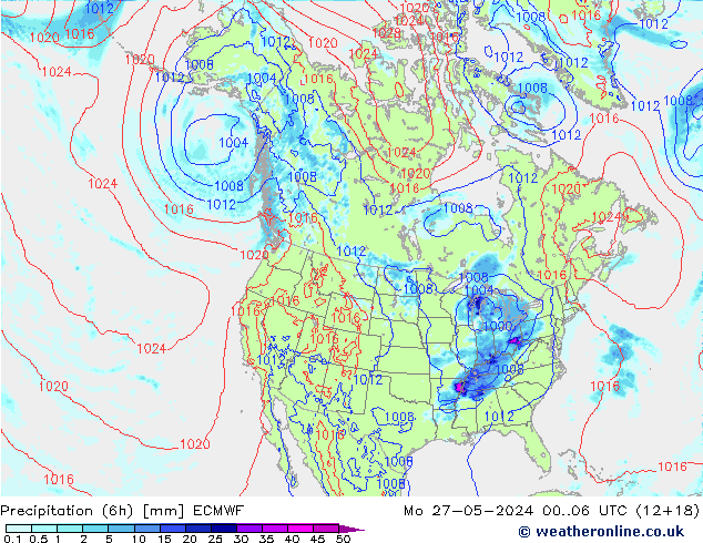 Z500/Regen(+SLP)/Z850 ECMWF ma 27.05.2024 06 UTC