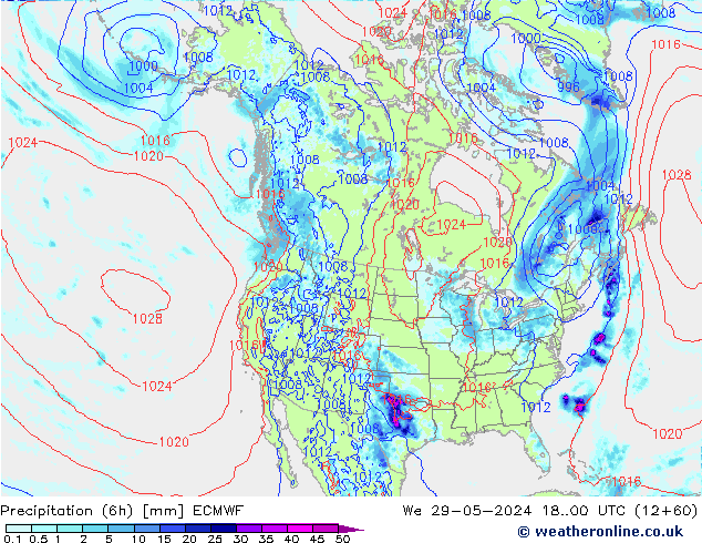 Z500/Rain (+SLP)/Z850 ECMWF ср 29.05.2024 00 UTC