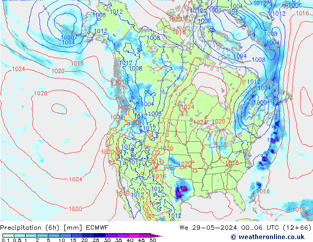 Z500/Rain (+SLP)/Z850 ECMWF St 29.05.2024 06 UTC