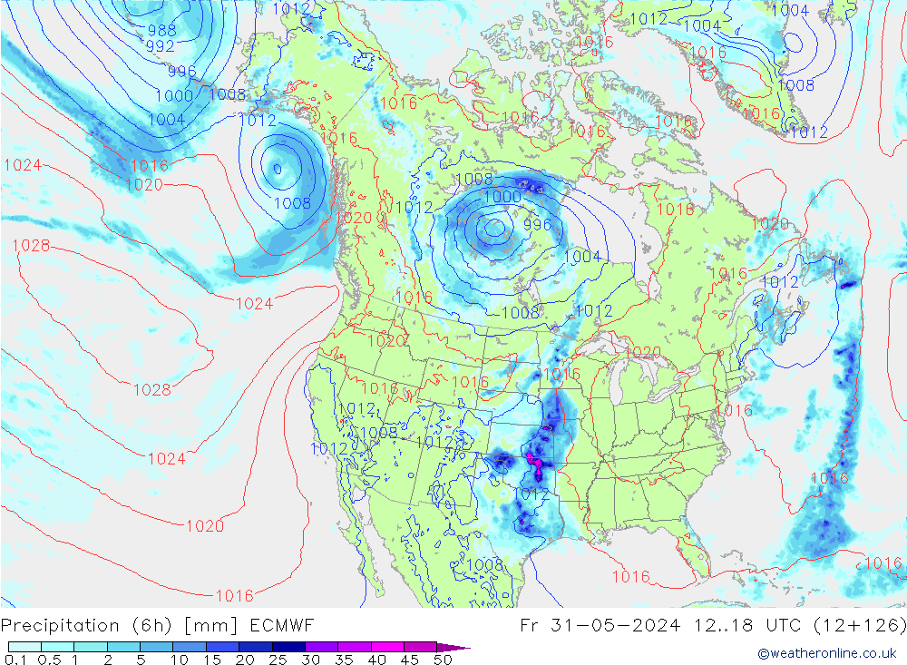 Z500/Yağmur (+YB)/Z850 ECMWF Cu 31.05.2024 18 UTC