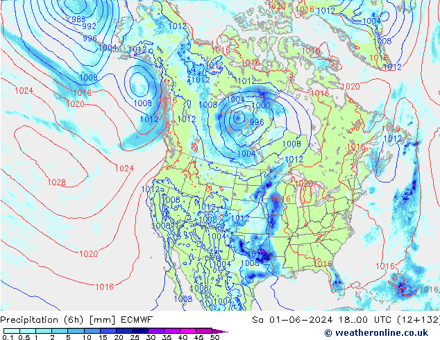 Z500/Rain (+SLP)/Z850 ECMWF sáb 01.06.2024 00 UTC