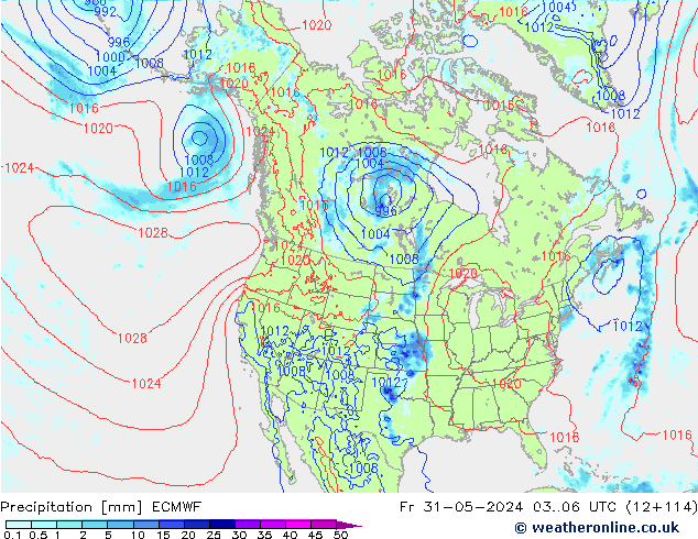 Precipitación ECMWF vie 31.05.2024 06 UTC