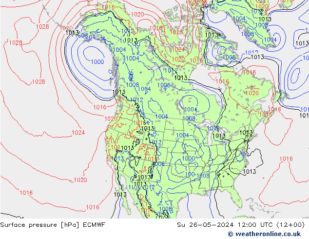 Bodendruck ECMWF So 26.05.2024 12 UTC