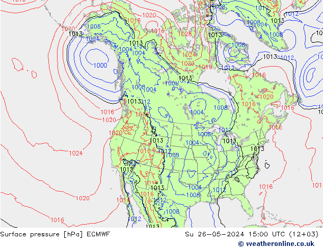 Bodendruck ECMWF So 26.05.2024 15 UTC