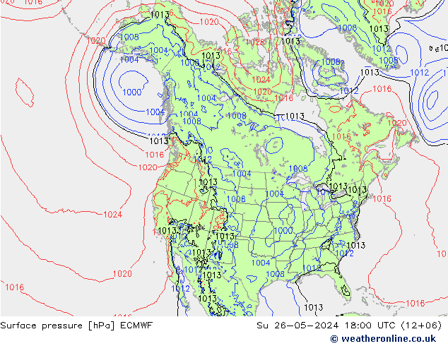 приземное давление ECMWF Вс 26.05.2024 18 UTC