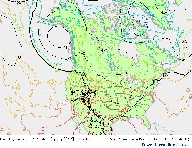 Z500/Rain (+SLP)/Z850 ECMWF dom 26.05.2024 18 UTC