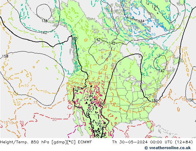 Z500/Rain (+SLP)/Z850 ECMWF Qui 30.05.2024 00 UTC