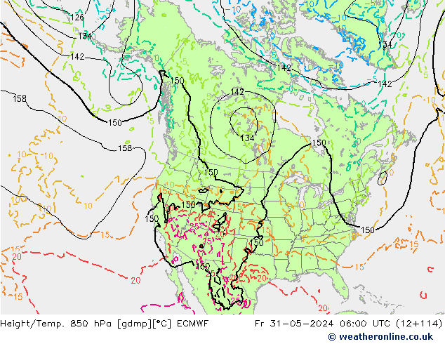 Z500/Rain (+SLP)/Z850 ECMWF Fr 31.05.2024 06 UTC