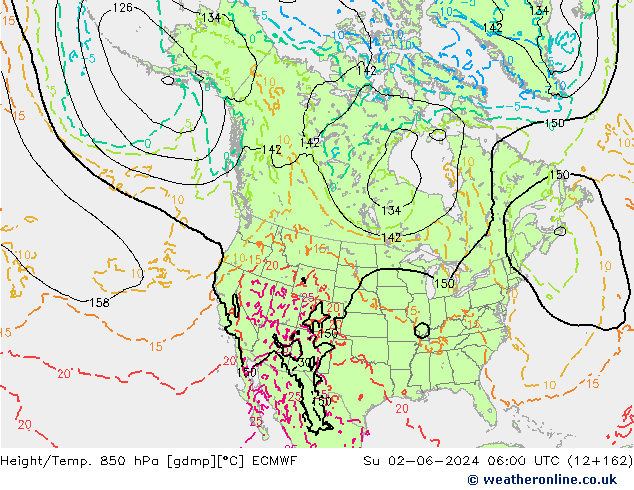 Height/Temp. 850 hPa ECMWF Su 02.06.2024 06 UTC