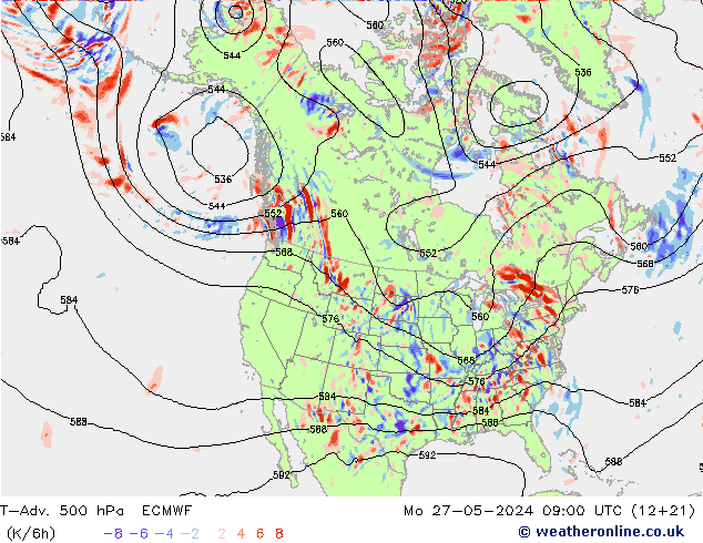 T-Adv. 500 hPa ECMWF lun 27.05.2024 09 UTC