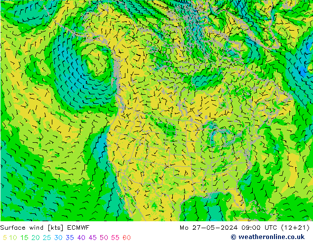 Bodenwind ECMWF Mo 27.05.2024 09 UTC