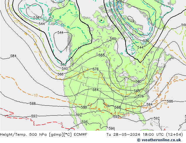 Z500/Regen(+SLP)/Z850 ECMWF di 28.05.2024 18 UTC