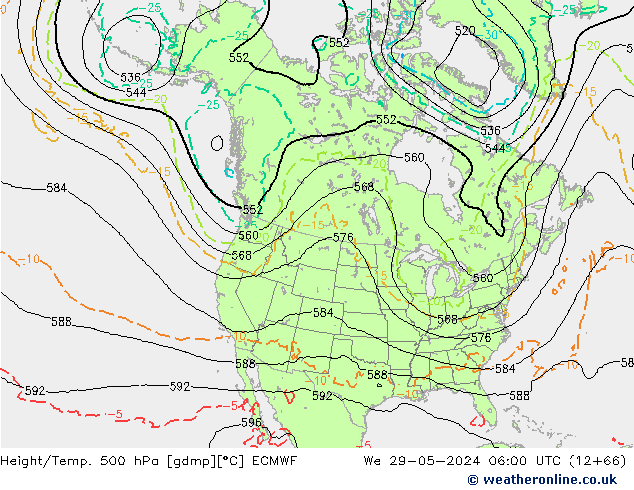 Z500/Rain (+SLP)/Z850 ECMWF St 29.05.2024 06 UTC