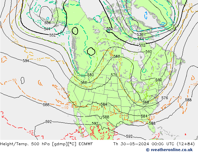 Z500/Rain (+SLP)/Z850 ECMWF Qui 30.05.2024 00 UTC