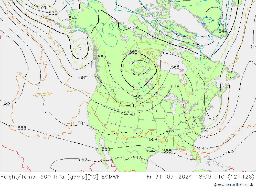 Z500/Yağmur (+YB)/Z850 ECMWF Cu 31.05.2024 18 UTC