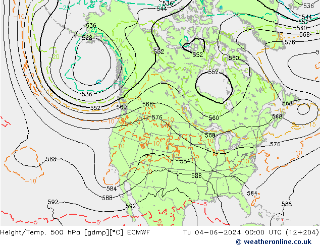 Z500/Rain (+SLP)/Z850 ECMWF Tu 04.06.2024 00 UTC