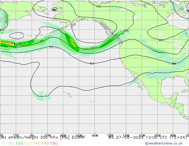 Corriente en chorro ECMWF lun 27.05.2024 12 UTC